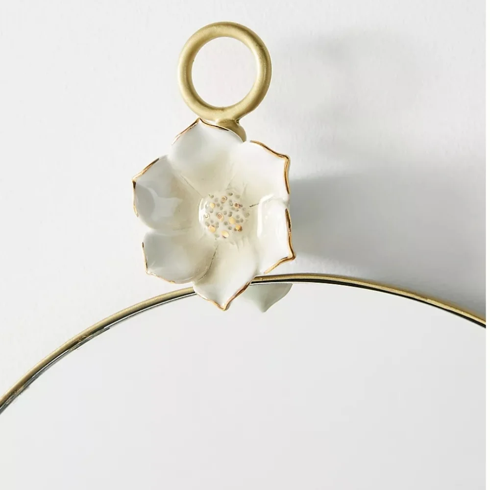 Anthropologie Paige Ceramic Flower Mirror